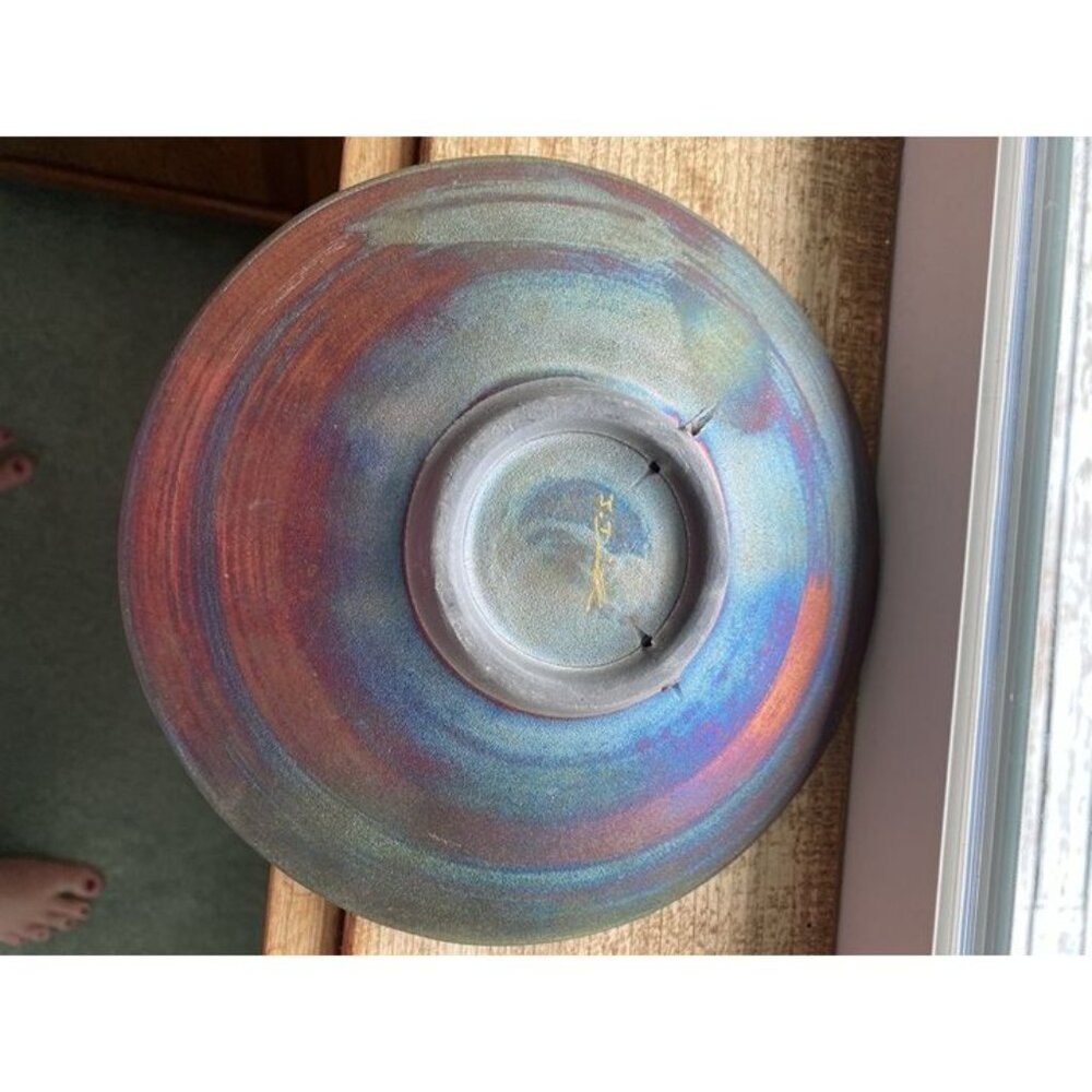 Raku Ceramic Wall Plate by Jeremy Diller Mermaid Beach Decor 7 3/4” - Picture 5 of 10